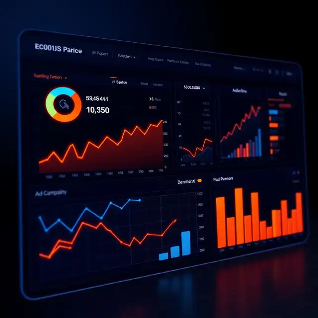 Performance marketing dashboard - blended-ROAS analytics across Meta, Google, TikTok and YouTube